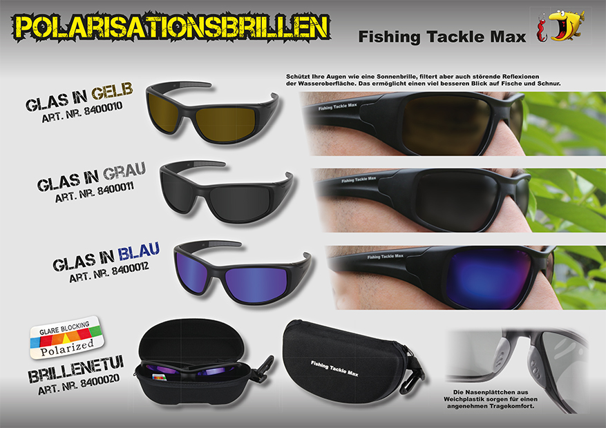 Gläser Fishing Tackle Max FTM Polarisierende Brille Angelbrille versch 